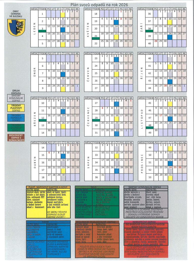 plán svozu 2026