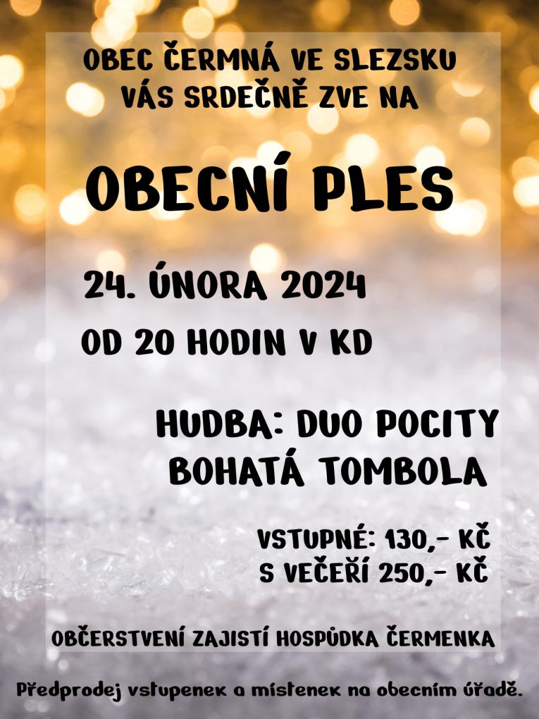 plakát obecní ples 2024